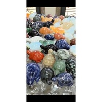 Figurines de tortue en cristal de quartz mélangé en gros, sculptures artisanales en pierres précieuses, figurines Feng Shui, artisanat fait main, décoration intérieure, produit spirituel