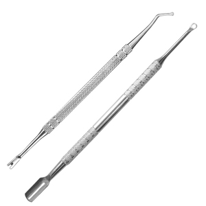 Juego de 2 Herramientas de Manicura de Acero Inoxidable de Primera Calidad, Herramienta para Remover Esmalte de Gel y Empujador de Cutículas, Recortador de Cutículas y Levantador de Uñas - Product Image 1