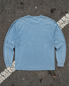 Camiseta de hombre vintage con bordado desgastado, manga larga, oversize, de algodón 100% de alto gramaje, cuello redondo, estilo streetwear, holgada, con lavado ácido. - Product Image 2