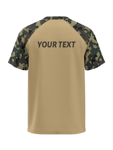 Raglan Three Quarter Sleeve <b>Polyester</b> Cotton Men's T-Shirt Men's Custom Camouflage Print T-Shirt Personalized Text/Name Breath - Product Image 5