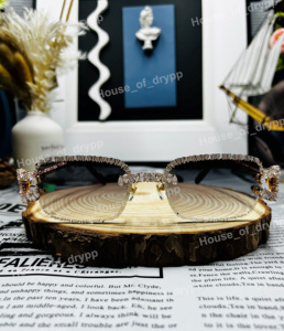 Iced Out Gradient Moissanite Diamond Glasses Rimless Photochoromic Eyewear <b>Sunglasses</b> For Men Women Party Wear - Product Image 2