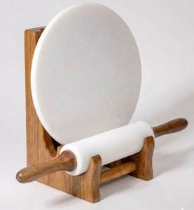 Marble <b>Rolling</b> <b>Pin</b> and Pastry Board Set with <b>Wooden</b> Storage Stand Eco-Friendly 4mm/10mm Thickness Options - Product Image 1