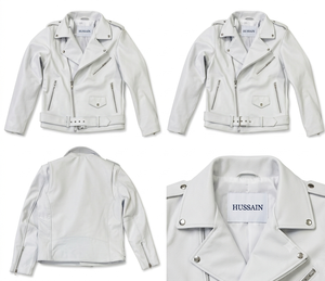 Cow <b>Biker</b> <b>Jacket</b> / Motorcycle <b>Jacket</b> Moto <b>Jacket</b> Perfecto <b>Jacket</b> Asymmetrical Leather <b>Jacket</b> diagonal zipper. - Product Image 5
