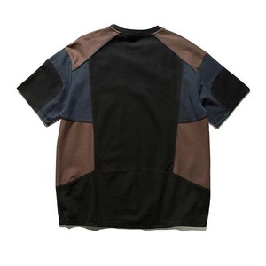 เสื้อยืดโอเวอร์ไซส์ผู้ชาย ผ้าคอตตอนเจอร์ซีย์ แขนสั้น คอกลม แต่งสีตัดกัน สไตล์สตรีท ดีไซน์เรียบง่าย - Product Image 5
