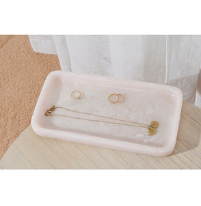 Artizon Studio AS-1035 Decorative Modern Resin Tray Marble Texture Multi-Functional Customized Color Logo Handmade Living Decor - Product Image 2