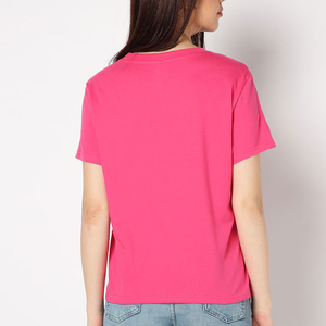 T-shirts de sport décontractés pour femmes, col en V, manches courtes, coupe ample, en spandex, logo personnalisé, séchage rapide, respirants, 220g, pour l'entraînement estival - Product Image 6