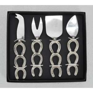Juego de Cuchillos para Queso Estilo Herradura, 4 Piezas, Aptos para Lavavajillas y Sostenibles, Juego de Servidores de Queso de Metal con Diseño Ecuestre, Caja de Regalo, Último Modelo - Product Image 5