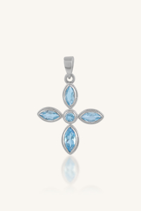 Colgante de Topacio Azul en Plata de Ley 92.5 KLSP-50332 - Product Image 1