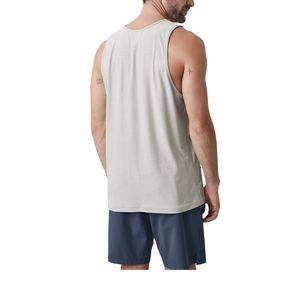 Camiseta sin mangas elástica acanalada para hombre, personalizada al por mayor, con logo personalizado, ajuste muscular, bordado 3D de alta calidad, 100% algodón, transpirable y de secado rápido. - Product Image 3