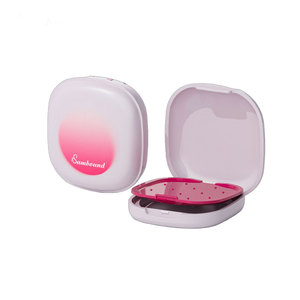 Wholesale Pink Matte <b>Blush</b> Cosmetic Packaging Compartment Cute Single-color Compact Powder 58.5mm MOQ 2000 Premium - Product Image 6