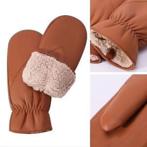 Gants mitaines chauds d'hiver pour femmes et hommes, en tissu, avec revers tricoté, doublure Thinsulate, pour activités de plein air, cyclisme, sports, ski, gants chauffants - Product Image 2