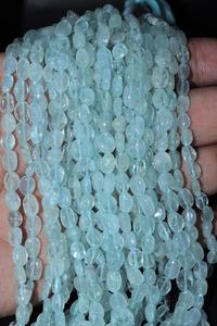 Cuentas de piedras preciosas sueltas de Aguamarina natural, aguamarina lechosa de forma ovalada suave para la fabricación de joyas - Product Image 3