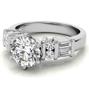 Round Cut Moissanite <b>Ring</b> 925 Sterling <b>Silver</b> White Gold Plated Luxury Classic <b>Solitaire</b> Engagement Wedding Promise Bridal <b>Ring</b> - Product Image 3