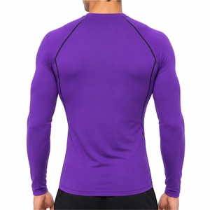 Men Compression Shirt Long Sleeve <b>Raglan</b> Athletic <b>Top</b> Stretch Fabric Athletic Fit Training Wear Workout <b>Top</b> Smooth Finish - Product Image 2