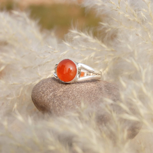 Carnelian Gemstone Midi <b>Ring</b> 925 Silver Handmade <b>Statement</b> <b>Ring</b> for Her Christmas Birthday Anniversary Gift <b>Ring</b> For Her - Product Image 4