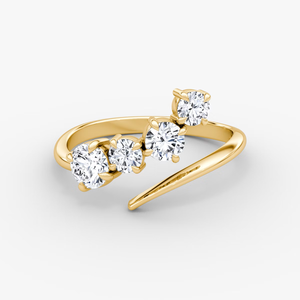 Lab Grown Diamond Brilliant Cut Five Stone 0.61 Carat Cluster Engagement Wedding <b>Ring</b> IGI Certified D VVS2 10K Yellow Rhodium - Product Image 1