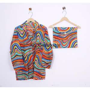 Ensemble de vêtements de nuit d'hiver romantique de luxe pour femmes, nouveau design, pyjama en coton doux et lisse, vêtements de nuit longs - Product Image 3