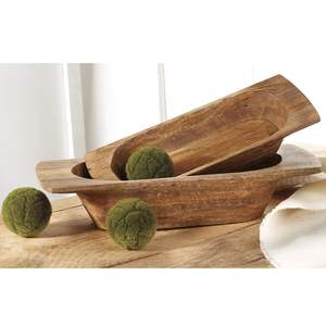 Dough Bowl <b>Set</b> Rustic Wooden <b>Serving</b> & Decorative Bowl <b>Set</b> for Home Décor - Product Image 2