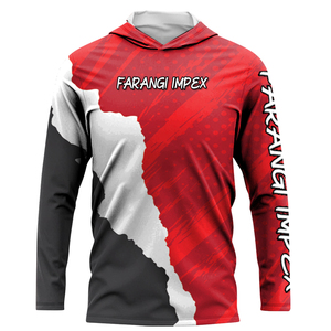 Wholesale Sublimated Blue <b>camo</b> LOW MOQ <b>Men</b>’s Long Sleeve Fishing Hood <b>Hoodie</b> Custom Design Moisture Wicking Sun Protection Shirt - Product Image 4