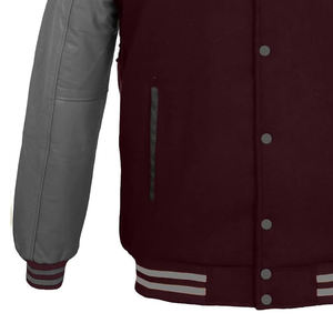 Veste universitaire personnalisée avec logo, manches en cuir, broderie, veste de baseball pour couple, veste universitaire pour homme et femme, veste letterman - Product Image 3