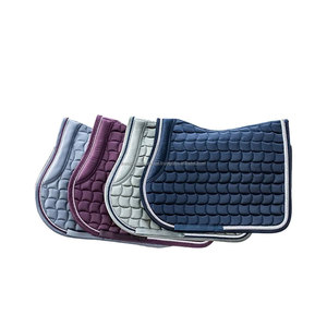 Alfombrilla de sillín de doma inglesa de tela satinada personalizada, equipo de equitación azul, Productos Ecuestres equinos, alfombrilla de caballo - Product Image 4