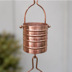 โซ่ทองแดงแขวนตกแต่งสวนสองชั้น สไตล์เรียบง่าย อลูมิเนียมตกแต่งน้ำไหล - Product Image 4