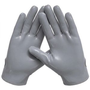 Adult Full Finger Receiver Gloves Breathable <b>Hook</b> Loop <b>Sticky</b> Grip Silicone Palm Custom Team Training American Football Gloves - Product Image 3