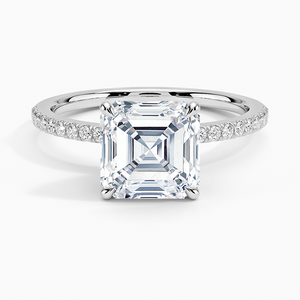 แหวน BOJ รุ่น 0134 ทรง Asscher Cut เงินแท้ 925 ประดับเพชรเม็ดเดี่ยวทรงกลีบดอกไม้ 2 กะรัต สี D ความสะอาด VVS1 มอยส์ซาไนต์ รับรองโดย GRA - Product Image 1