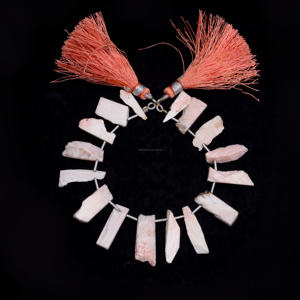 Cuentas de cristal de scolecita Rosa Suave Natural de alta demanda 6 pulgadas 15X24 MM hebra de piedras preciosas para hacer joyería pulsera collar - Product Image 1