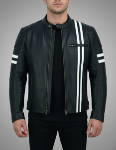 แจ็คเก็ตหนังแท้ทรงเข้ารูปสไตล์ไฮสตรีทสำหรับผู้ชาย ผลิตตามสั่ง OEM ผ้าแคนวาส แห้งเร็ว ระบายอากาศดี ขั้นต่ำ 20 ชิ้น รับผลิตแบรนด์ส่วนตัว B2B - Product Image 3