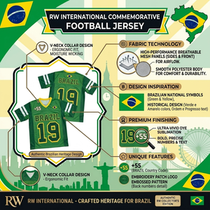 Camiseta de Fútbol de Brasil Unisex Verde Amarillo Blanco 100% Poliéster Malla Transpirable Cuello en V Manga Corta para Verano - Product Image 5