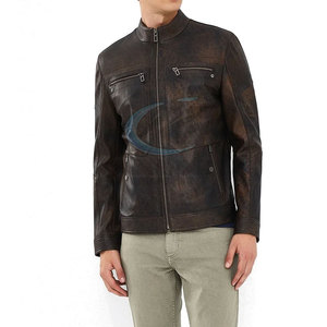 Veste en cuir pour homme KHIMASHAM INDUSTRY KI-LJ-18 pour l'hiver avec logo sur le devant, écologique et respirante, fermeture éclair - Product Image 5