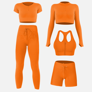 Ropa Deportiva al por Mayor para Gimnasio, Conjuntos de 3 Piezas para Mujer, Chaquetas de Yoga, Leggings de Entrenamiento, Sujetadores Deportivos, Conjunto de Ropa Deportiva - Product Image 5