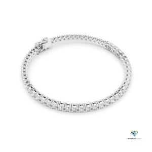 1.95 CT White <b>Gold</b> Round Lab Grown Diamond Tennis Bracelet in 18K <b>Solid</b> <b>Gold</b>, 6.5 Inch Classic Round Diamond Bracelet for Women - Product Image 3