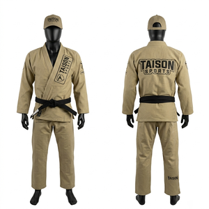 Combinaison de BJJ Premium 450 GSM en tissu perlé vert lime avec protections renforcées aux genoux, broderie personnalisée et logo imprimé - Product Image 2