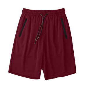 Shorts de plage gris pour homme, tissés, avec cordon de serrage à la taille, poches latérales, respirants, motif géométrique, 100% polyester, séchage rapide - Product Image 3