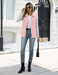 OEM High Quality <b>Women's</b> Soft <b>Pink</b> Fleece Vest Classic Fit Zip Front Sleeveless Warm Winter <b>Waistcoat</b> Wholesale Manufacturer - Product Image 2