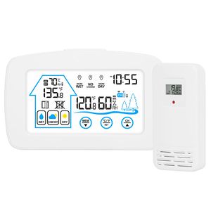<b>Wireless</b> Indoor/Outdoor 196FT Range Weather Station Clock Thermometer <b>Sensor</b> for <b>Temperature</b> Monitor Air Quality Monitor - Product Image 3