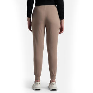 Pantalon de jogging large pour femme, taille haute, cordon de serrage, bas élastiqué, coupe ample, respirant, coton et élasthanne, décontracté - Product Image 3