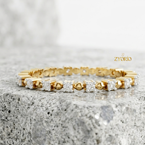 Mixed Shape Lab Diamond 10K GOLD Eternity <b>Ring</b> Round Baguette Wedding Band - Product Image 3