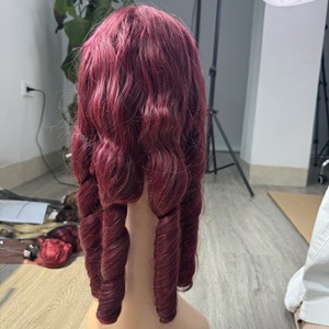 Mejor precio cabello crudo vietnamita virgen primavera rizado peluca sin cola Color personalizado pelucas de cabello humano HD pelucas frontales de encaje transparente - Product Image 2