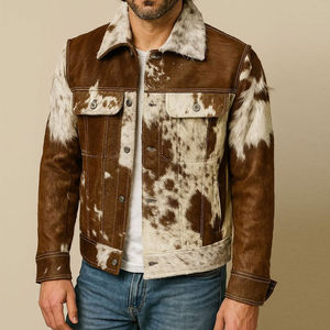 Chaqueta estilo western para mujer, nueva, con flecos, de cuero genuino de vaca, estilo vintage, chaqueta vaquera para hombre - Product Image 1