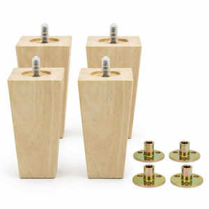 Pied de meuble rectangulaire en bois massif, design minimaliste, installation facile, pied de canapé en bois massif - Product Image 3