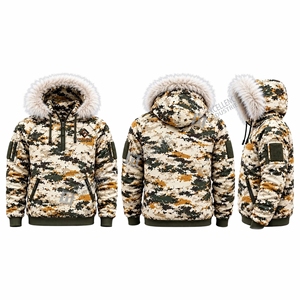<b>Men</b> Solid Autumn Hunting Hoodie Warm Outdoor Hooded Jacket <b>Fleece</b> <b>Lined</b> Waterproof Windproof Soft Shell Waterproof <b>Coat</b> Hiking - Product Image 6