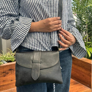 OEM กระเป๋าสะพายข้างหนังแท้สำหรับผู้หญิง, กระเป๋าสะพายหนังวัวแท้สั่งทำได้กระเป๋าถือแฟชั่นผู้หญิงสีดำ - Product Image 2