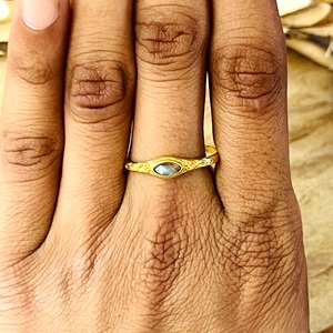 Latest Design Trendy Boho <b>Labradorite</b> <b>Ring</b> Vintage Brass Bands For Women 18k Gold Plated Filigree Dainty Jewelry Wholesale/OEM - Product Image 6