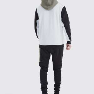 Conjunto Deportivo con Capucha para Hombre, Diseño Color Block, Sudadera de Poliéster y Algodón y Pantalones Jogger Largos con Bolsillos Laterales, Estilo Casual para Otoño - Product Image 4