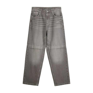 FLY HUMBLE SPORTSWEAR – Jean en denim droit formel détachable 100 % coton délavé foncé avec logo personnalisé pour homme – Hiver – Écologique - Product Image 4