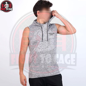 Lot de 3 débardeurs à capuche confortables pour hommes, idéaux pour l'automne, la gym et l'entraînement, sans manches, en polyester/coton, coupe-vent et écologiques - Product Image 3