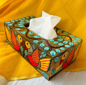 Artistic Printed Wooden Tissue Box Holder For Home Office & <b>Car</b> Use New Arrival Napkin Box Dispenser For <b>Table</b> Top Accessories - Product Image 1